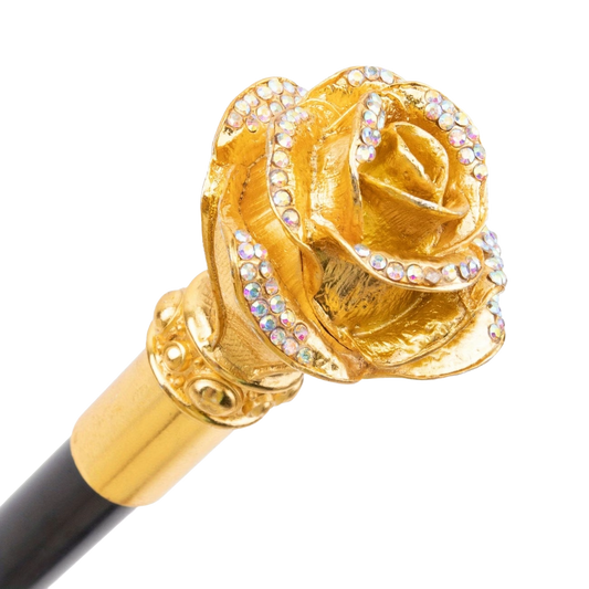 Exclusieve Sierwandelstok "Gouden Roos"