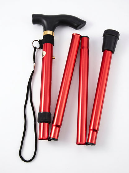 Luxe Opvouwbare Wandelstok "Elegant Rood" - Verstelbaar & Lichtgewicht Aluminium
