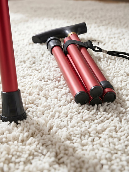 Luxe Opvouwbare Wandelstok "Elegant Rood" - Verstelbaar & Lichtgewicht Aluminium