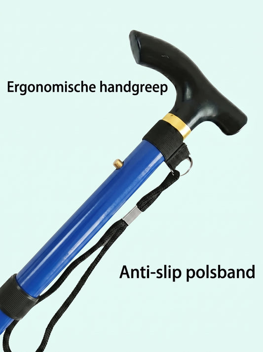 Luxe Opvouwbare Wandelstok "Koninklijk Blauw" - Verstelbaar & Lichtgewicht Aluminium