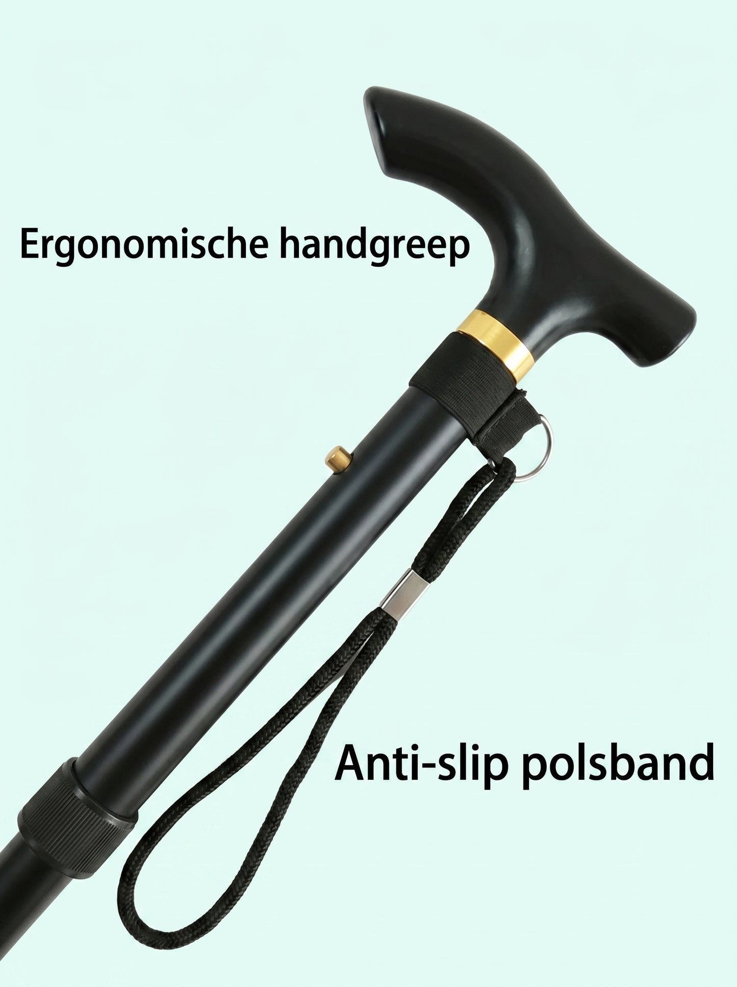 Luxe Opvouwbare Wandelstok "Elegant Zwart" - Verstelbaar & Lichtgewicht Aluminium