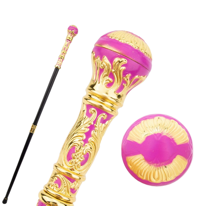 De "Roze Vorstin" – Elegante Wandelstok in Goud & Roze