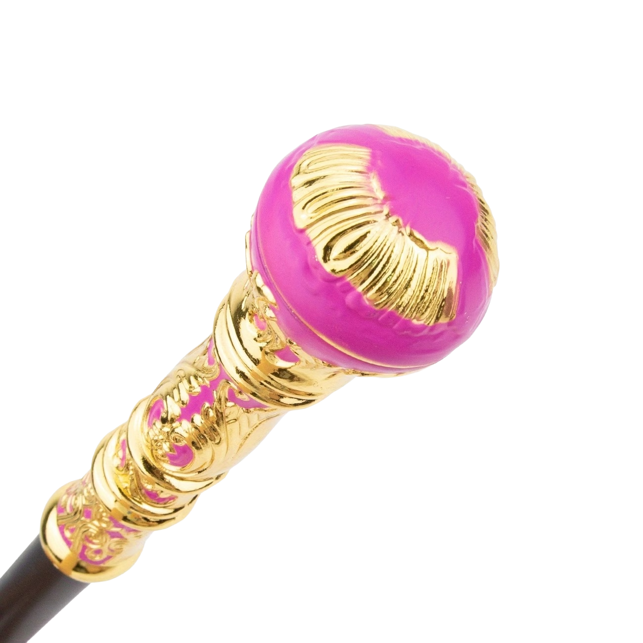 De "Roze Vorstin" – Elegante Wandelstok in Goud & Roze
