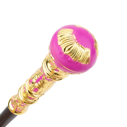 De "Roze Vorstin" – Elegante Wandelstok in Goud & Roze