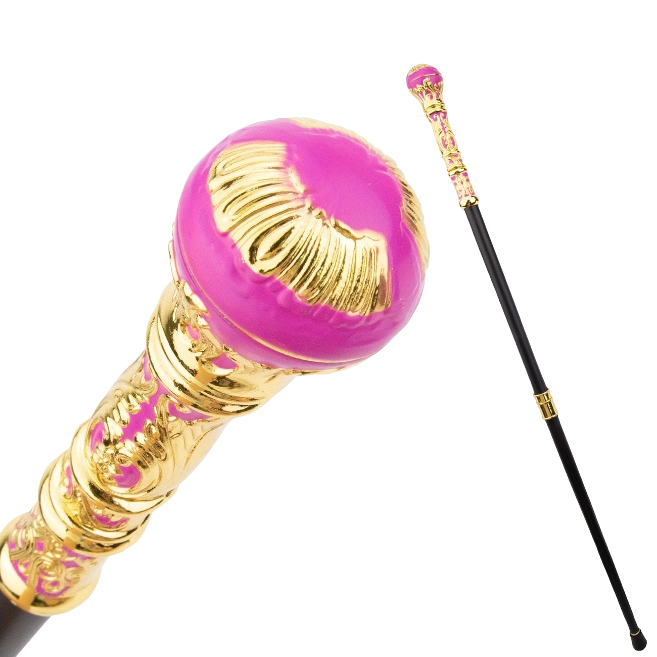 De "Roze Vorstin" – Elegante Wandelstok in Goud & Roze