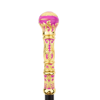 De "Roze Vorstin" – Elegante Wandelstok in Goud & Roze