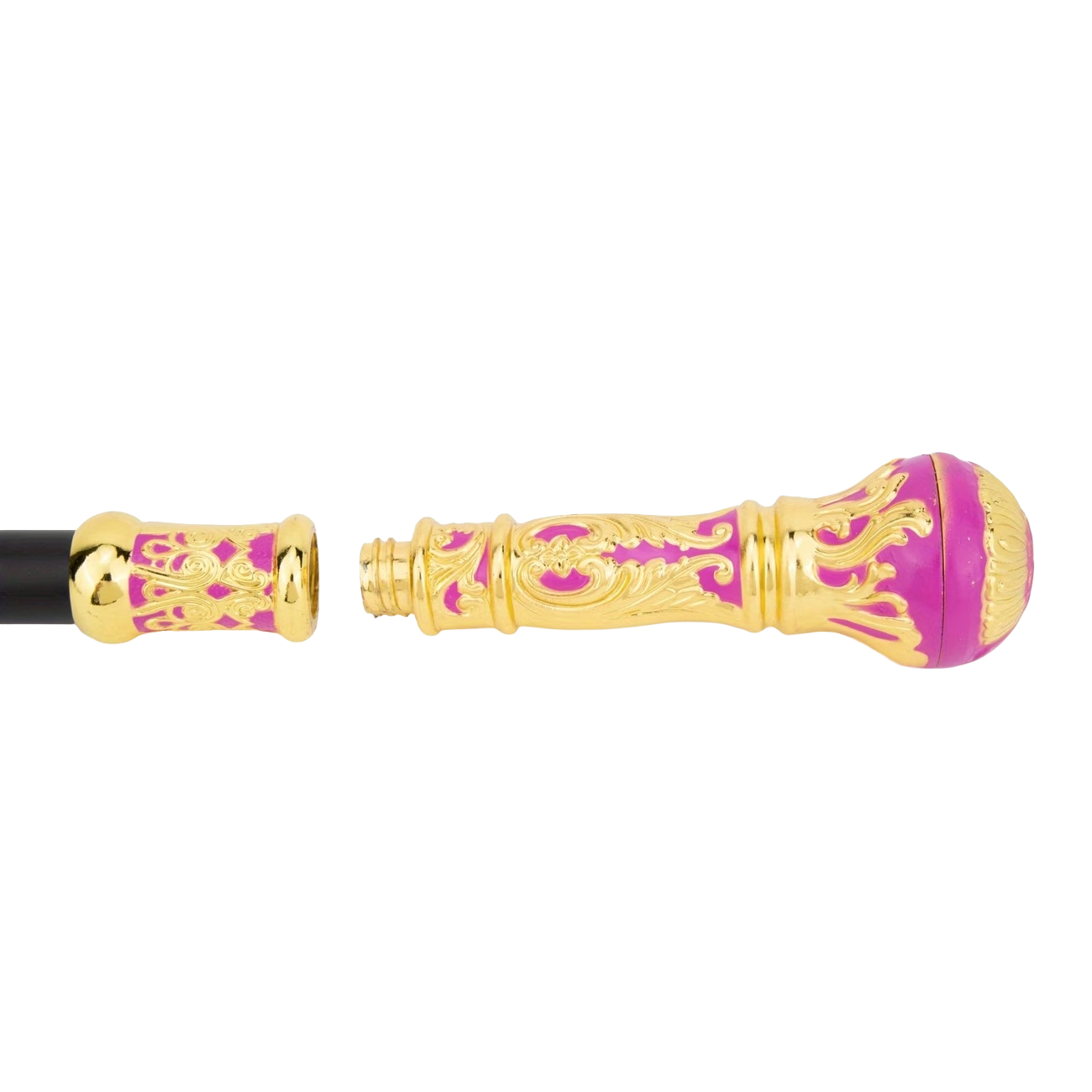 De "Roze Vorstin" – Elegante Wandelstok in Goud & Roze