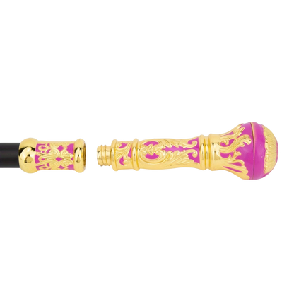 De "Roze Vorstin" – Elegante Wandelstok in Goud & Roze