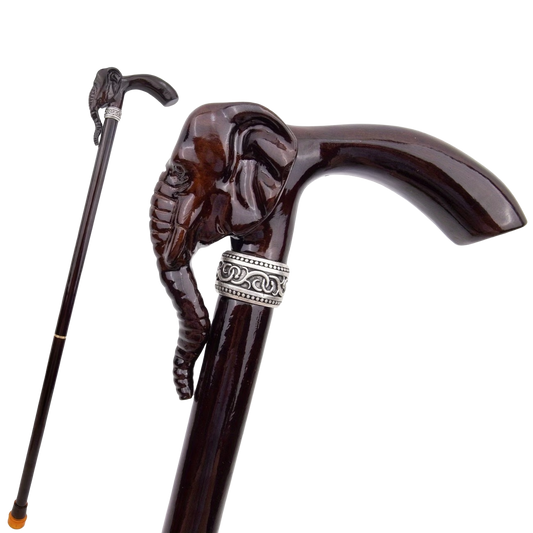 Luxe Handgesneden Wandelstok "Olifant"