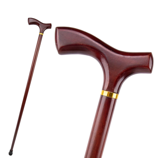 Elegante Houten Sierwandelstok "Klassiek Rood"