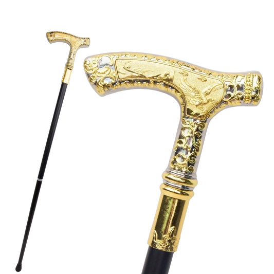 Luxe Handgemaakte Wandelstok "Golden Eagle"