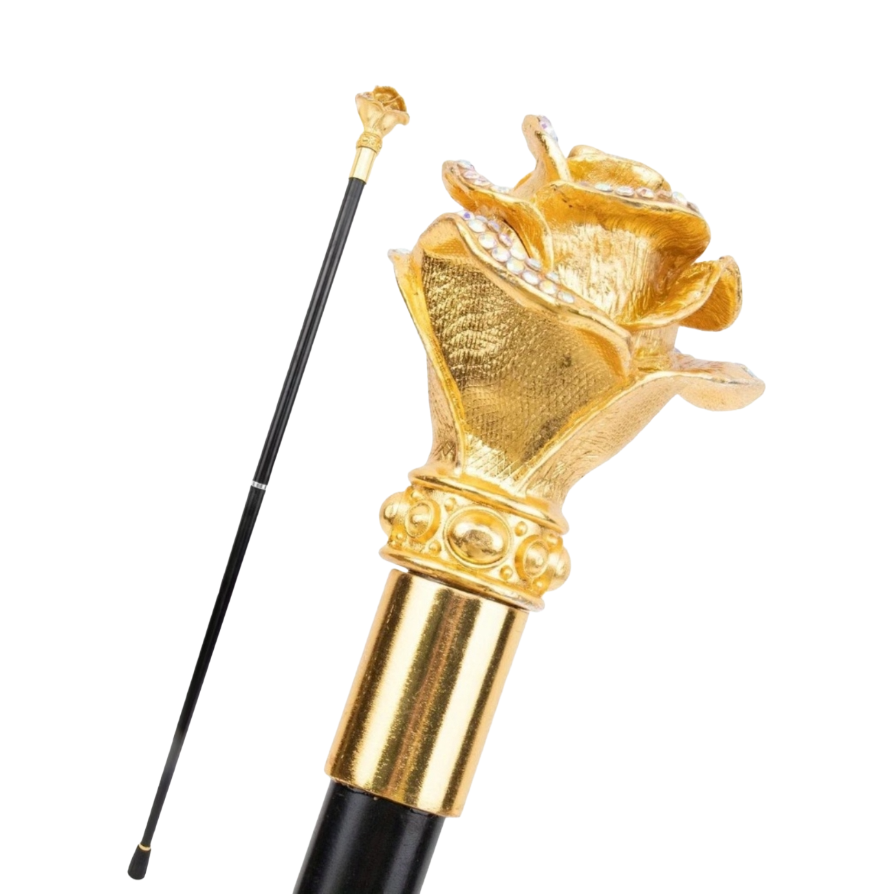 Exclusieve Sierwandelstok "Gouden Roos"