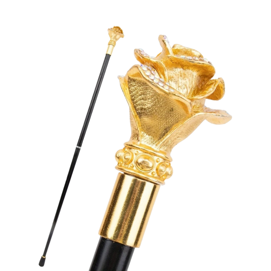 Exclusieve Sierwandelstok "Gouden Roos"