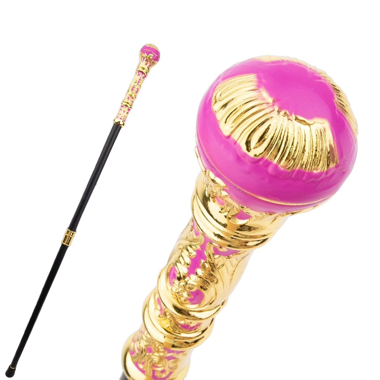De "Roze Vorstin" – Elegante Wandelstok in Goud & Roze