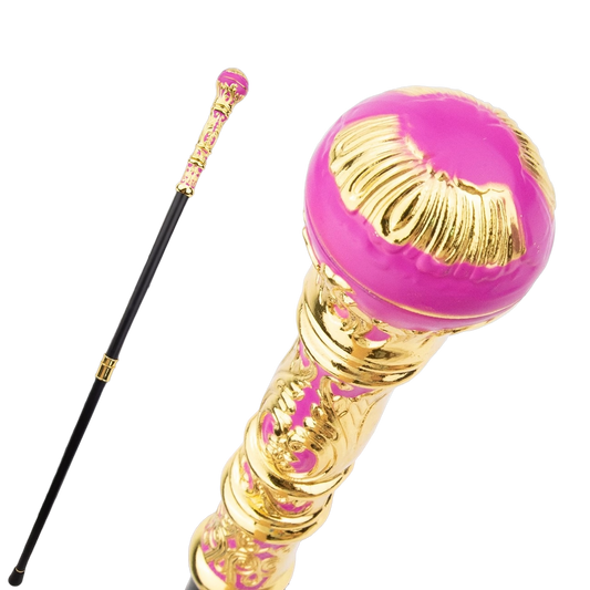 De "Roze Vorstin" – Elegante Wandelstok in Goud & Roze